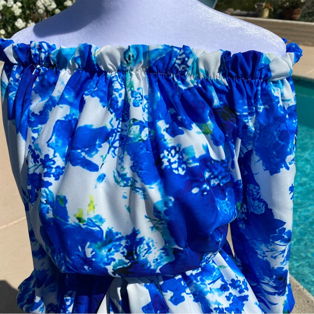 Blue Floral Maxi Dress